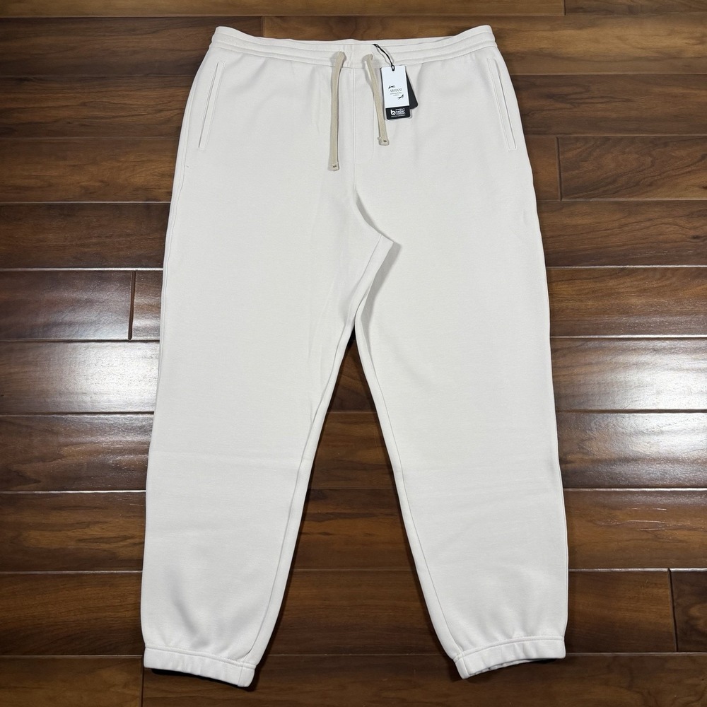 Armani Exchange Men's Size XXL Beige Cotton Pique Trouser Jogger Pants